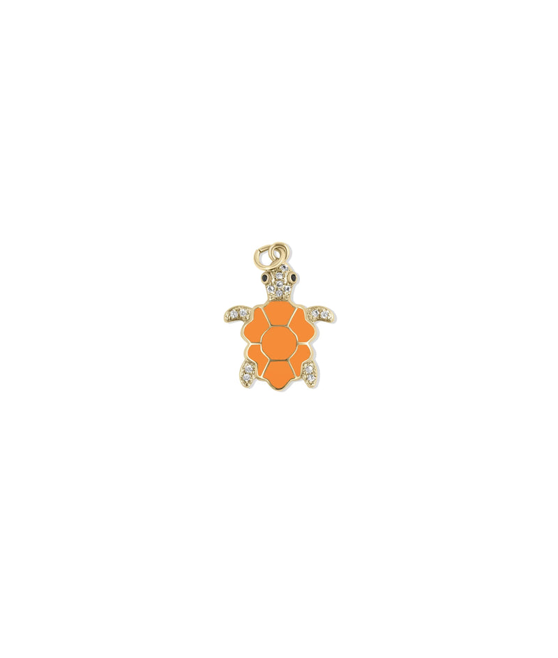Enamel diamond turtle 20mm wisdom jewelry detail