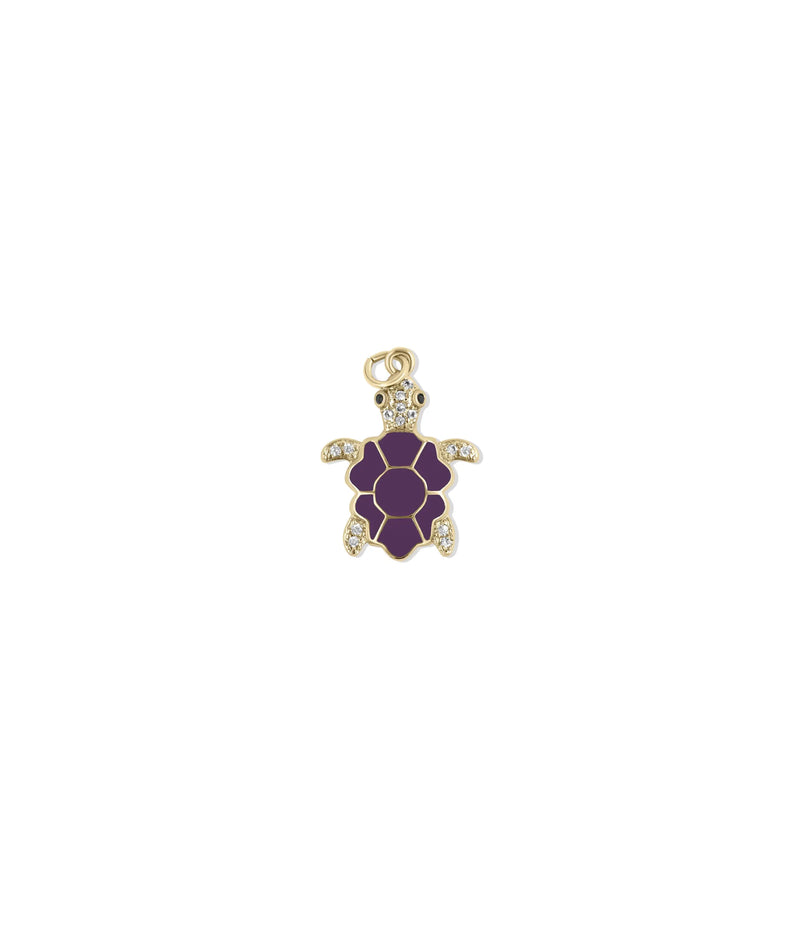 Turtle Enamel Diamond Charm layered necklace styling
