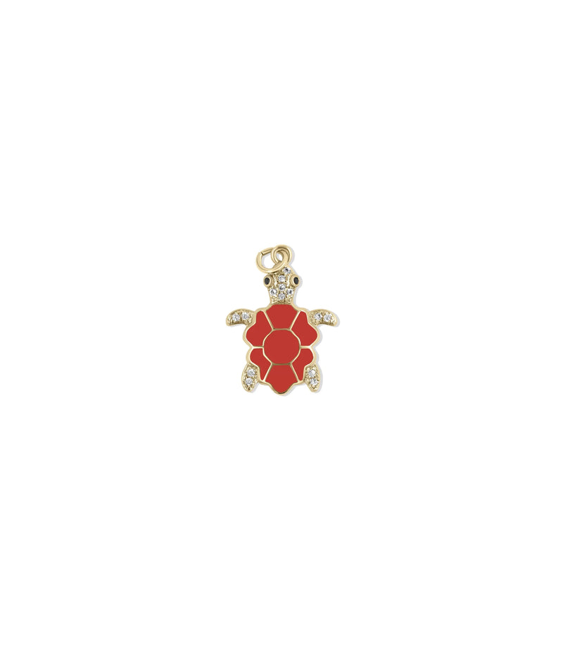 Enamel diamond turtle 20mm wisdom jewelry detail