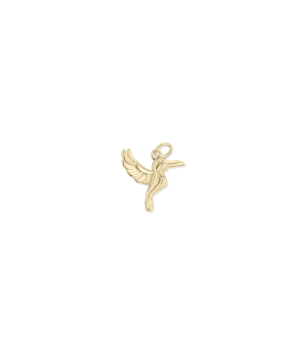 Chirping Bird Charm yellow gold freedom joy symbol