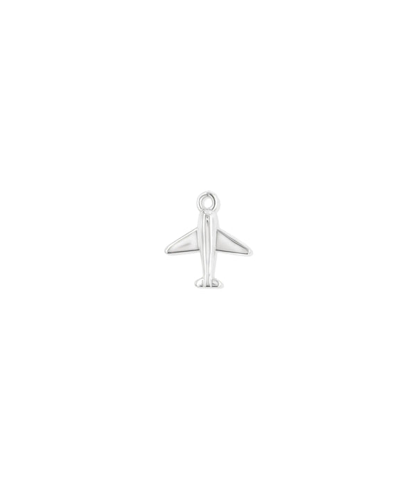 White gold Airplane Charm adventure design alternate view