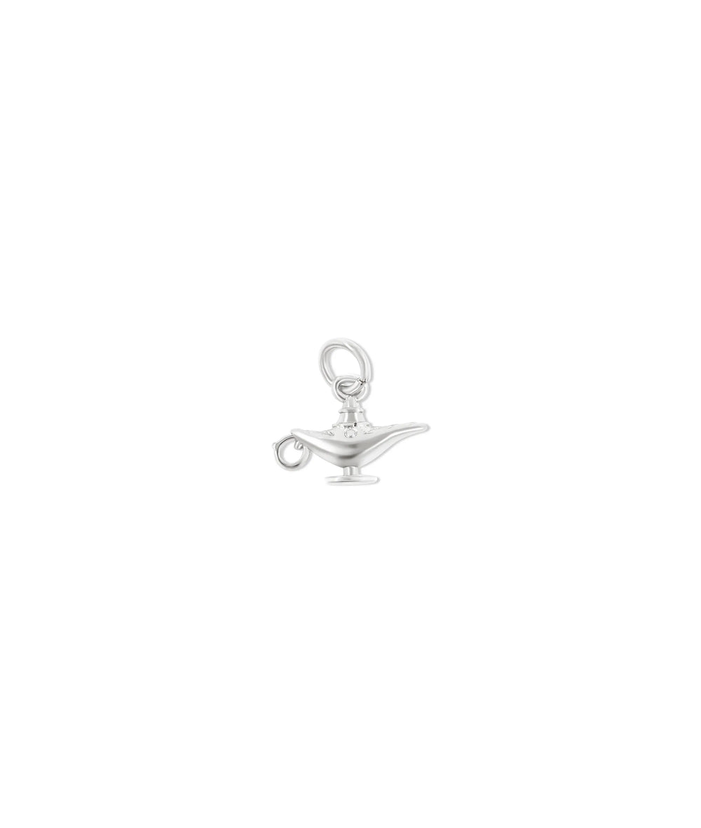Gold Genie Charm in white gold displaying whimsical lamp and genie design