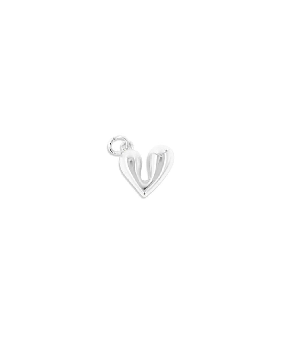 Gold Bubble Initial Charm in white gold displaying rounded personalized font