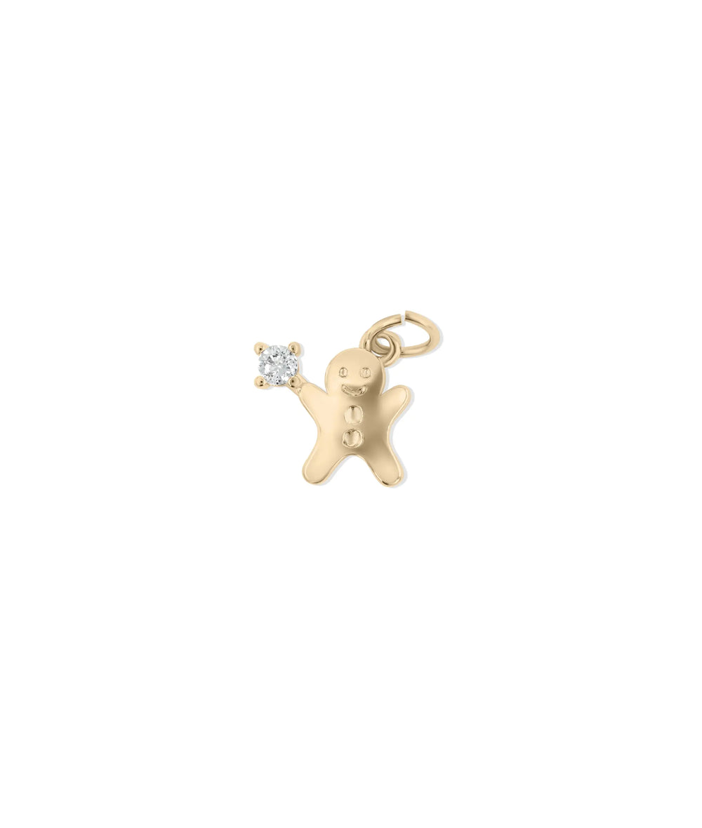 Rose gold Gingerbread Diamond Charm featuring festive sparkle