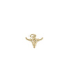 Gold Bull Charm in yellow gold showing 15mm powerful bull silhouette