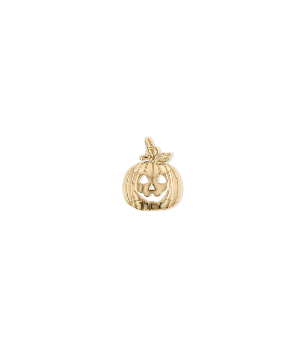 Gold Pumpkin Charm in rose gold highlighting warm fall season tones