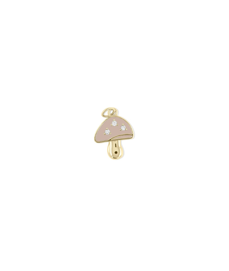 Enamel Mushroom Charm Diamonds meaningful woodland styling
