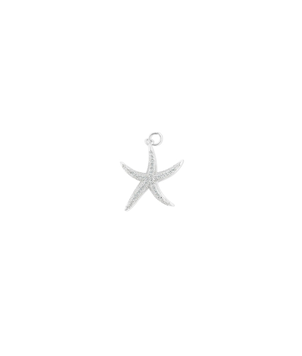 White gold Diamond Starfish Charm coastal design