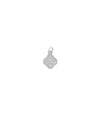 White gold Clover Pave Charm prosperity design