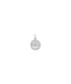White gold Smile Coin Charm positivity design