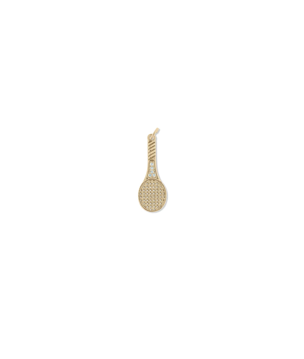 Rose gold Tennis Racket Charm featuring athletic sparkle