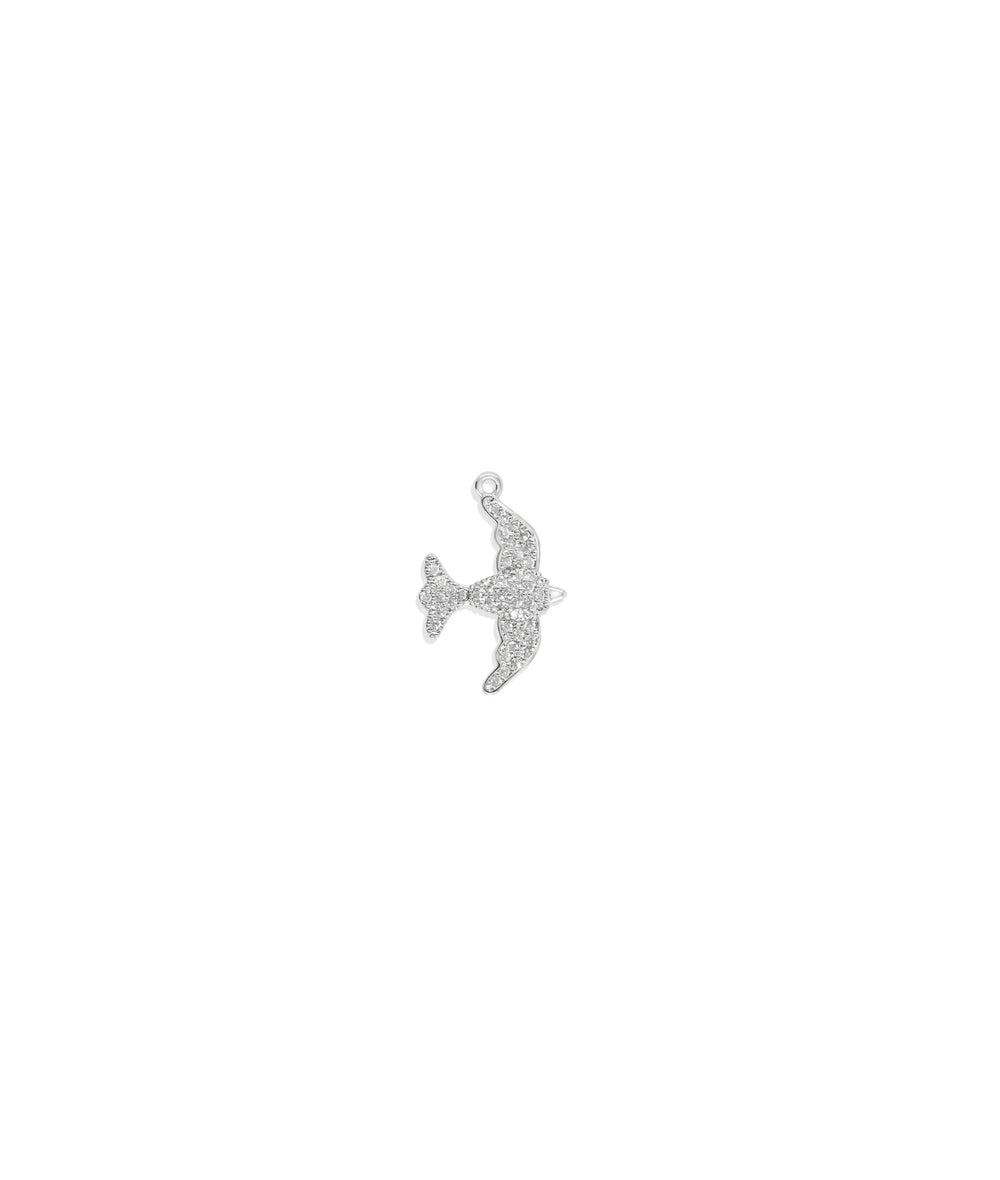 White gold Diamond Pave Bird Charm freedom design