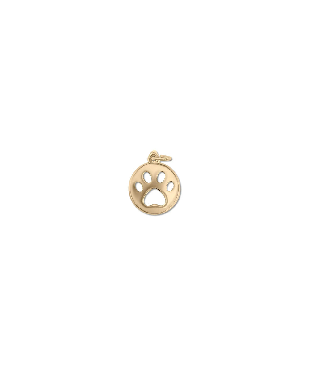 Rose gold Circle Paw Charm featuring pet style