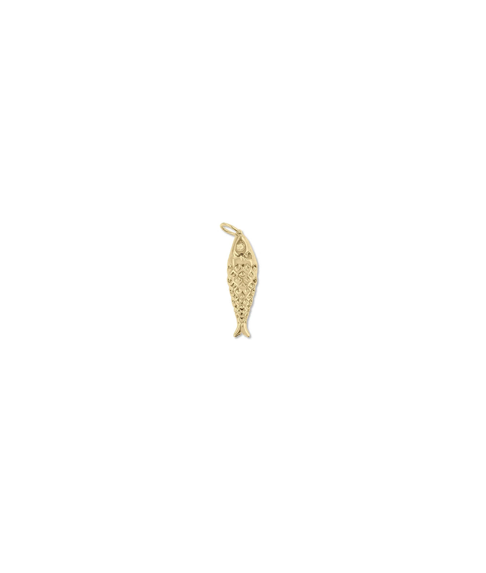 Gold Fish Charm yellow gold aquatic marine symbol