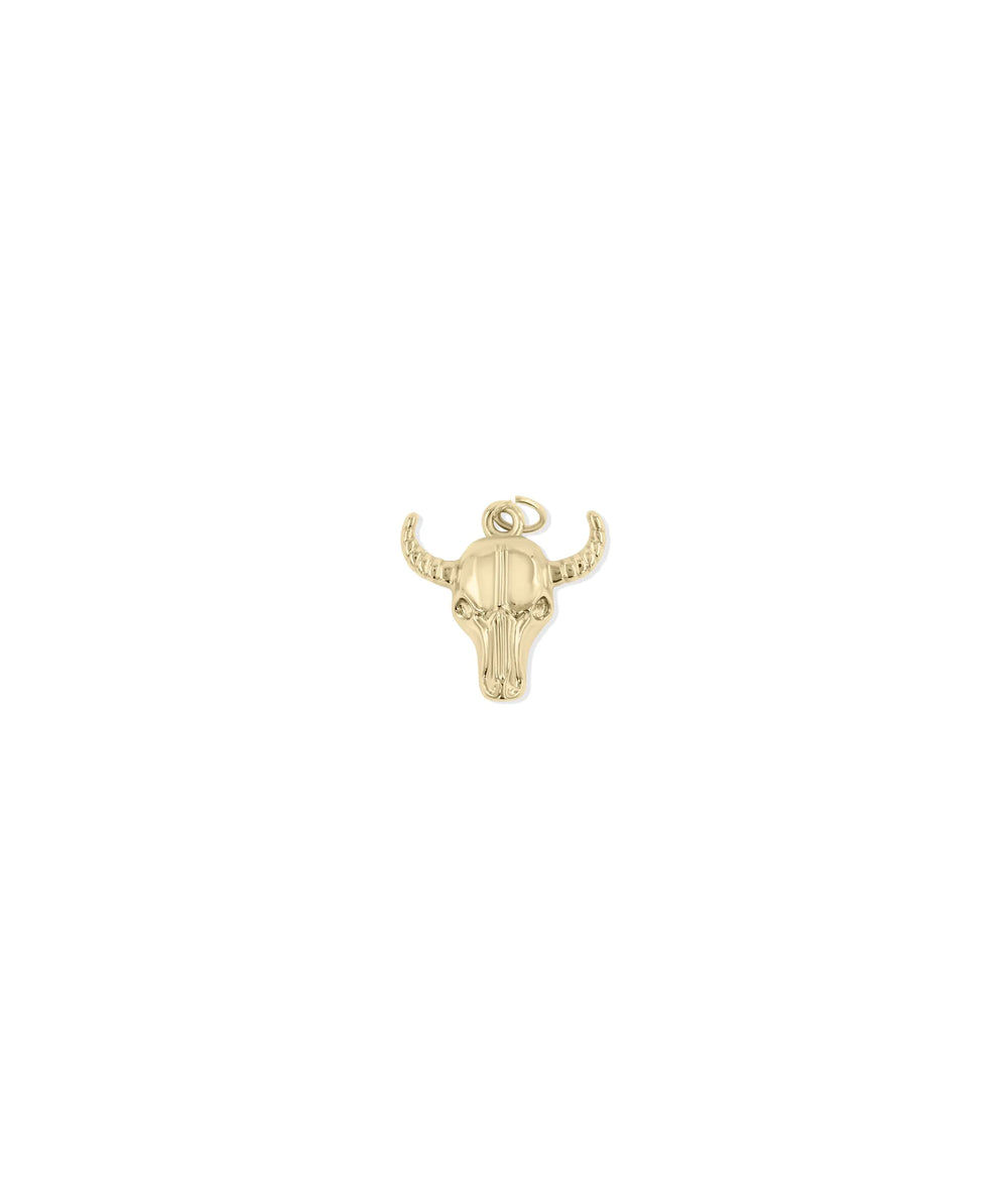 Gold Bull Charm yellow gold strength power symbol
