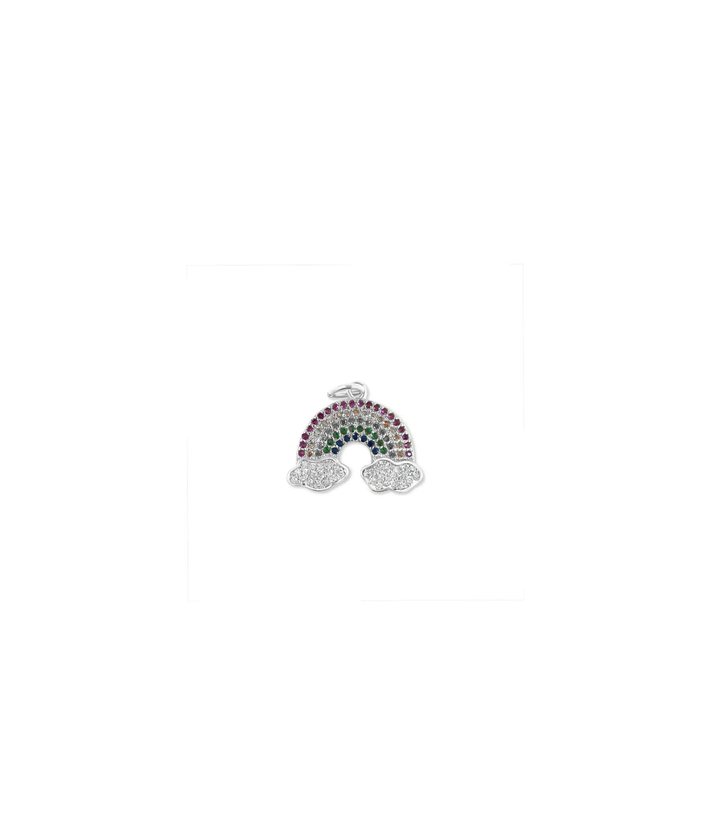 White gold Rainbow Pave Charm hope diversity design