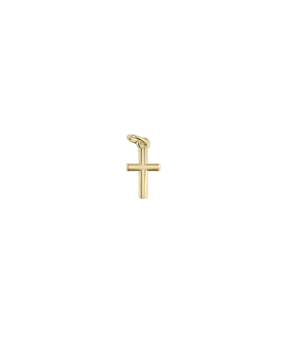 Gold Cross Charm yellow gold sacred spiritual symbol