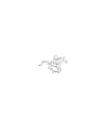 White gold Running Horse Charm equestrian design
