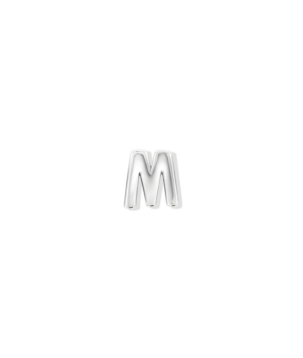 White gold Letter Pass Through Charm functional design