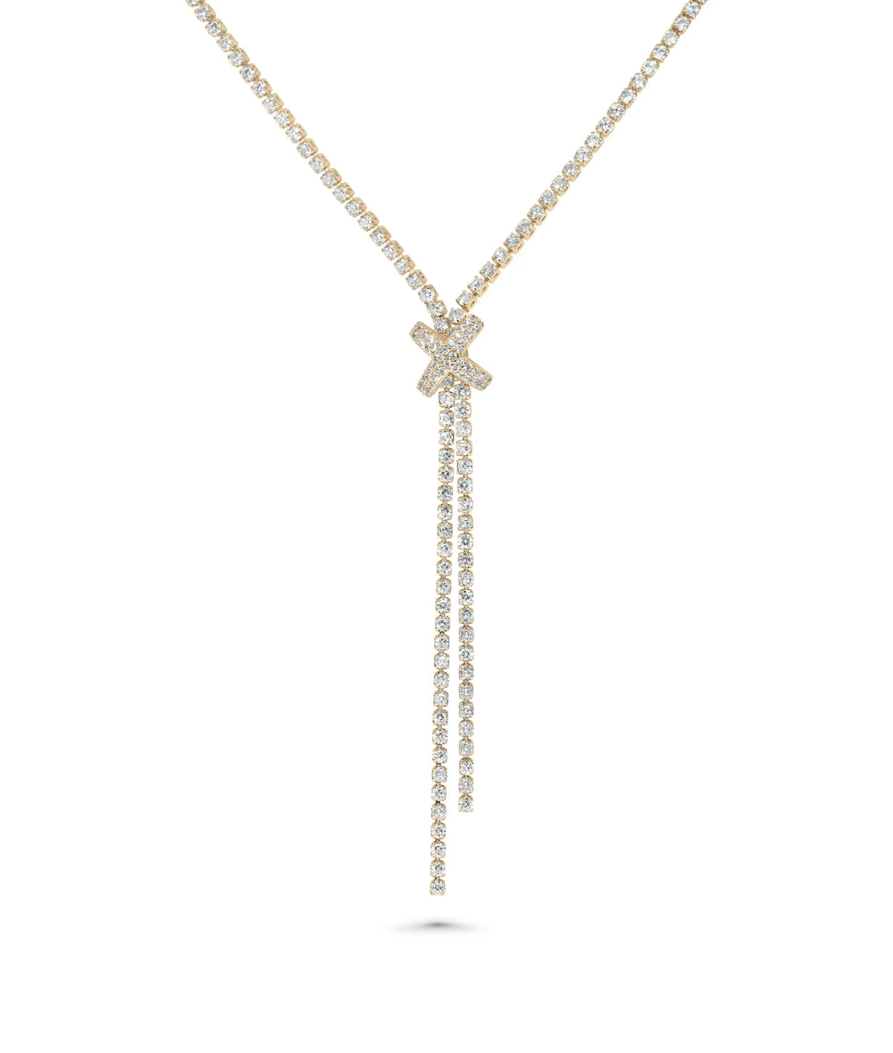 Diamond Knot Necklace rose gold featuring eternal bond symbol