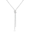 Diamond Knot Necklace white gold with continuous tennis chain sparkle