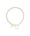 Diamond Toggle Curb Link Bracelet yellow gold with prominent toggle clasp