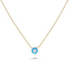Enamel Bubble Solitaire Necklace front view yellow gold with colorful bubble