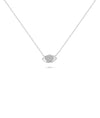 Evil Eye and Diamond Heart Necklace white gold with protective love design
