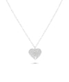 White gold Diamond Pave Heart Charm continuous coverage