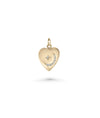 Rose gold Crescent Heart Tag Charm featuring lunar sparkle