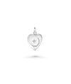 White gold Crescent Heart Tag Charm romantic celestial