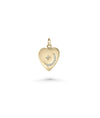 Crescent Heart Tag Charm yellow gold dual symbol design