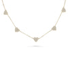 Heart Pave Station Necklace rose gold featuring romantic multi-station design