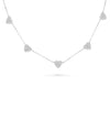 Heart Pave Station Necklace white gold with pave diamond coverage