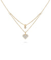 Heart Layered Necklace rose gold featuring 12mm prominent focal heart