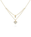 Heart Layered Necklace front view yellow gold with multi-strand heart design
