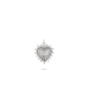 White gold Heart Fluted Charm architectural grooves