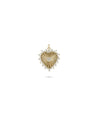 Heart Fluted Charm yellow gold textured romantic design