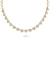 Diamond Pave Line Necklace rose gold featuring romantic heart focal point