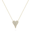 Diamond Pave Heart Necklace front view yellow gold with sparkling heart pendant