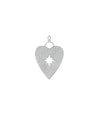 White gold Heart Pave Charm continuous diamond coverage