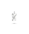 White gold Crescent Tag Charm lunar symbol pendant