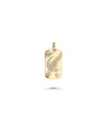 Crescent Tag Charm yellow gold celestial moon design