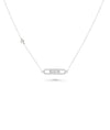 Diamond Link Necklace white gold with bold contemporary chain