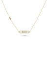 Diamond Link Necklace front view yellow gold with oversized link design