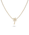 Diamond Tennis Necklace with Charm rose gold featuring nature symbol