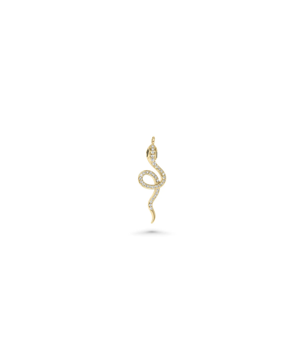 Diamond Snake Charm yellow gold serpentine symbolic design