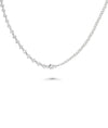 Half Diamond Station and Curb Link Necklace white gold with tennis and curb design