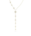 Y Shape Star Necklace front view yellow gold with lariat and graduated stars