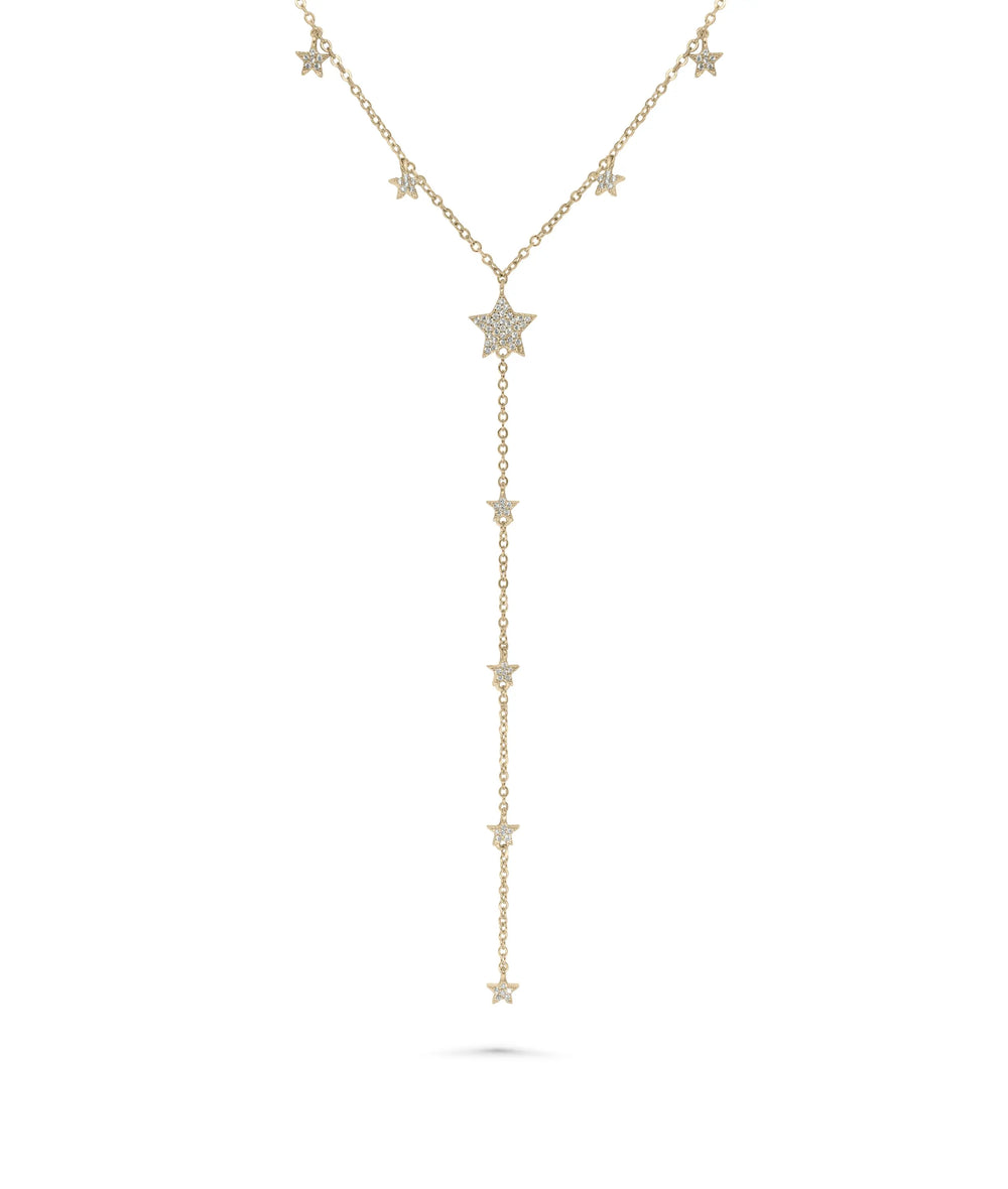 Y Shape Star Necklace rose gold featuring modern celestial elegance